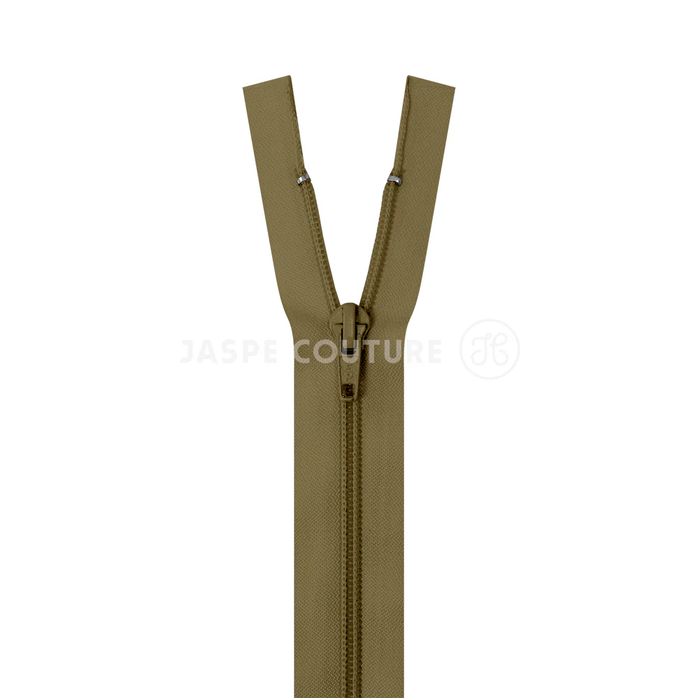 Fermeture éclair séparable nylon beige moyen