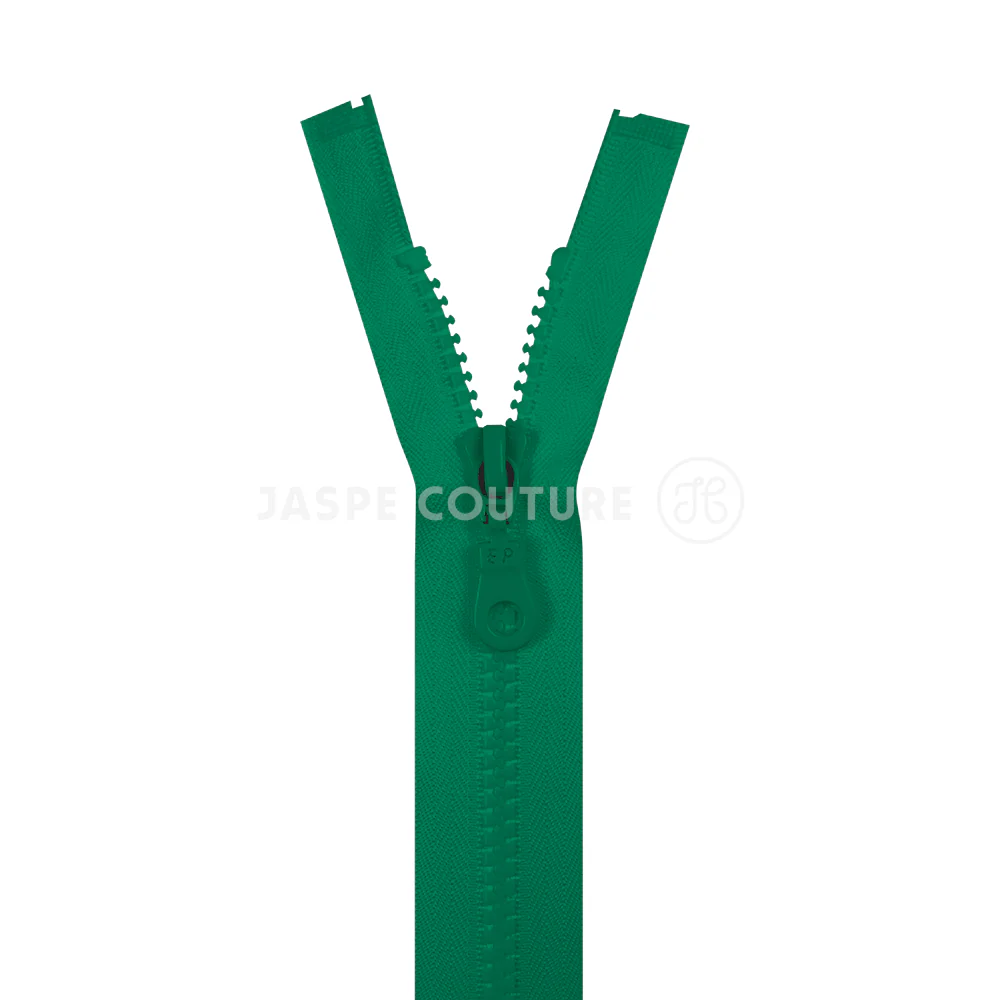 Fermeture éclair séparable moulée vert émeraude Col 721