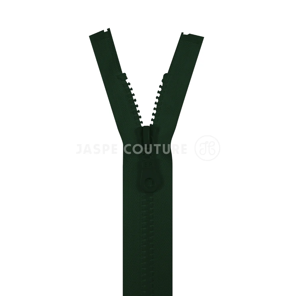 Fermeture éclair séparable moulée vert lichen Col 790 – Image 2