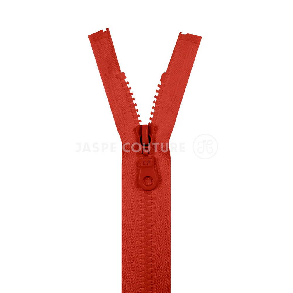 Fermeture éclair séparable moulée rouge vermillon Col 844 – Image 2