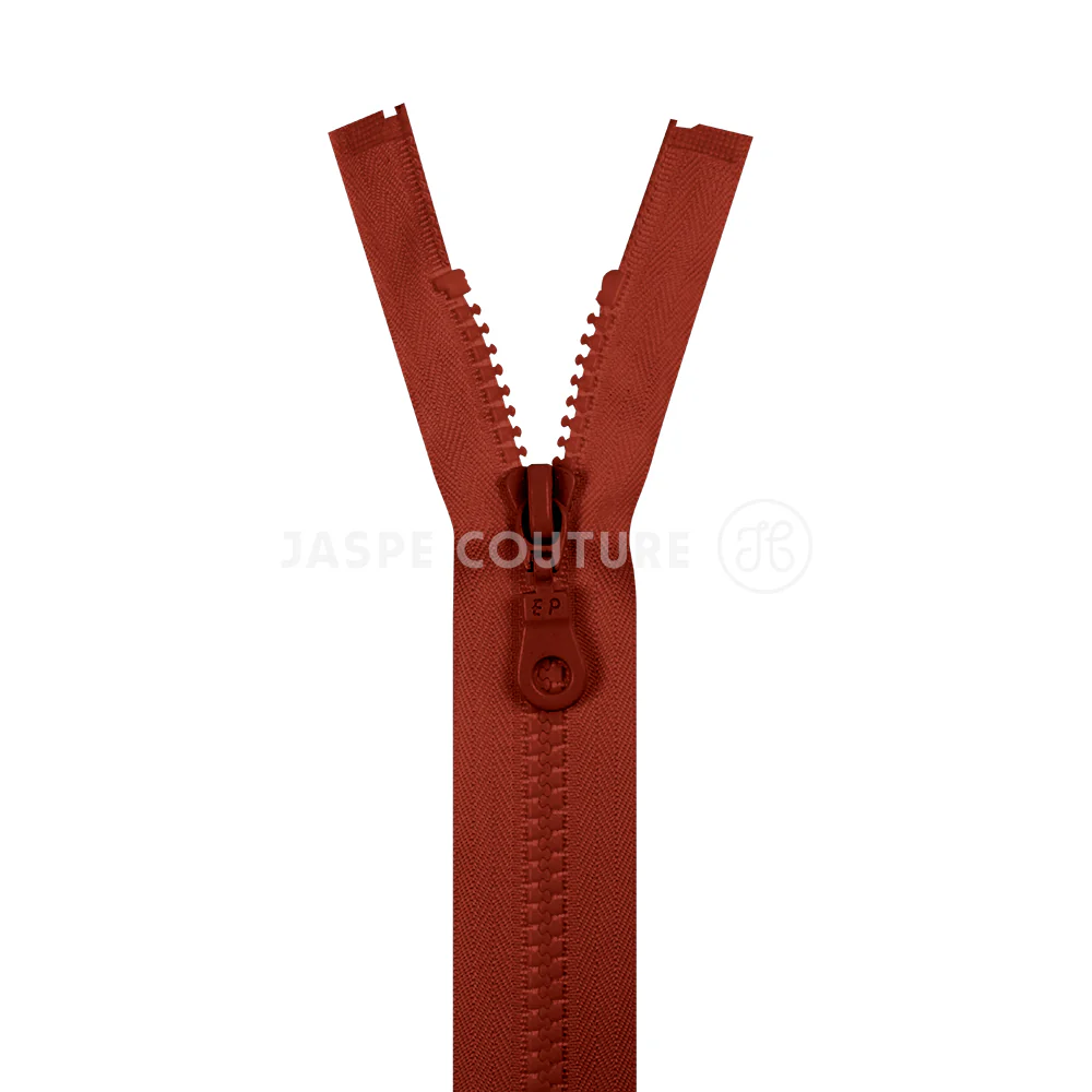 Fermeture éclair séparable moulée brun caramel
