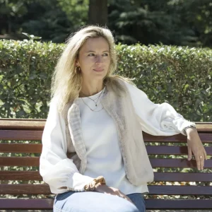 Gilet de berger vêtement femme réversible Prado en fausse fourrure