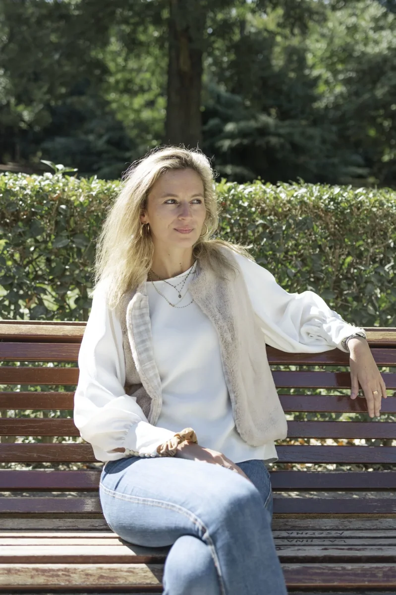 Gilet de berger vêtement femme réversible Prado en fausse fourrure