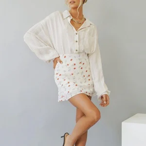 Jupe fleurie blanche