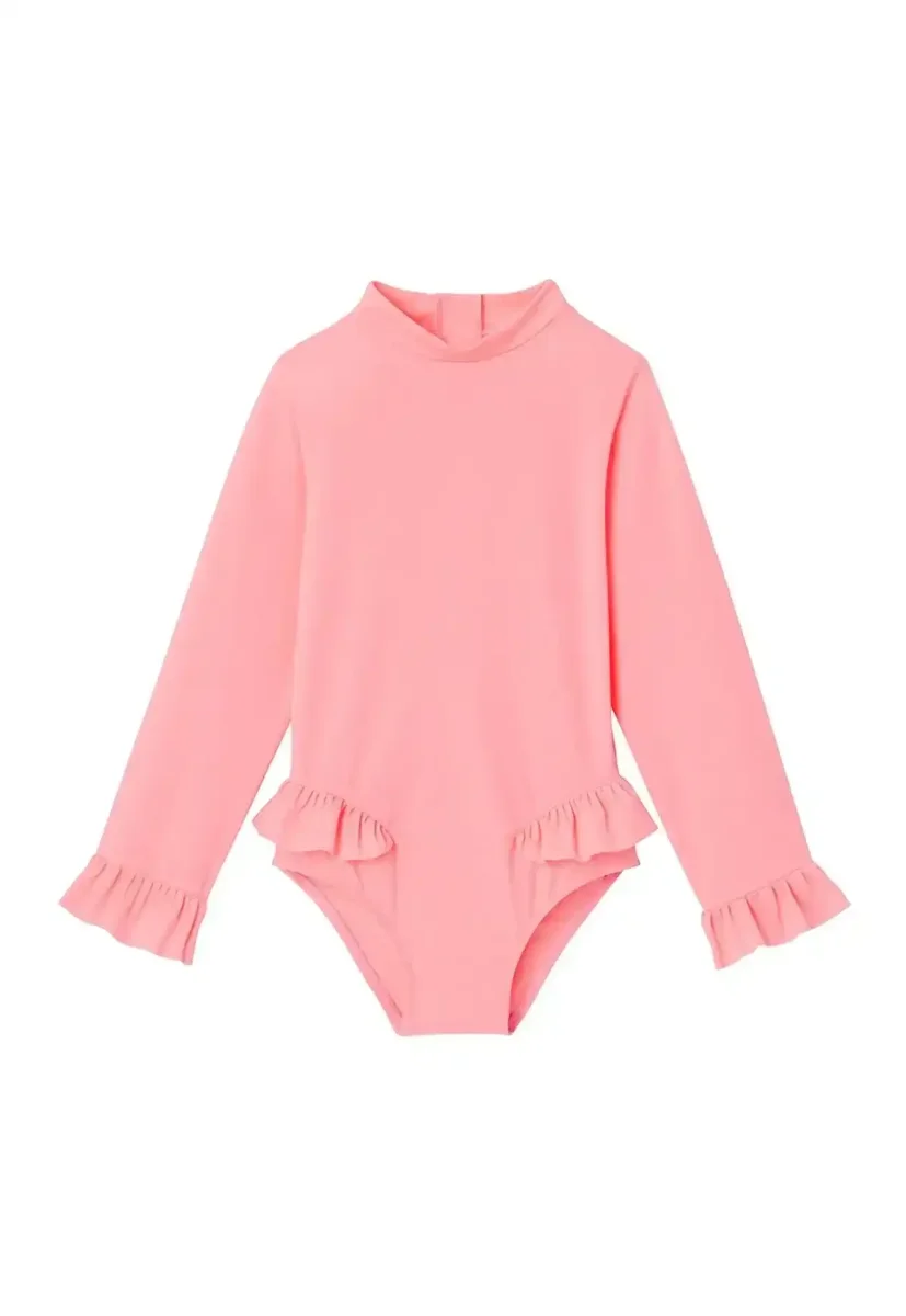 Maillot bébé fille Anti-UV, manches longues rose fluo| BORA BORA BEBE – Image 3