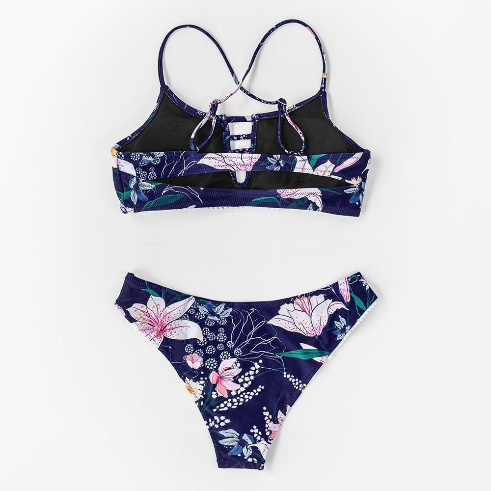 Maillot de bain bleu fleuri – Image 4