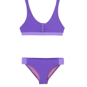 Maillot de bain deux pièces fille  anti -uv violet  | ACAPULCO