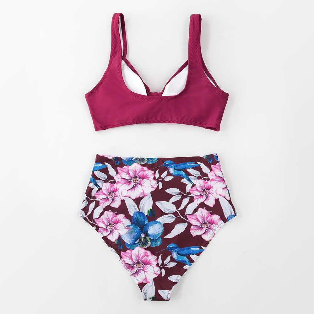 Maillot de bain fleuri 2 pièces – Image 4
