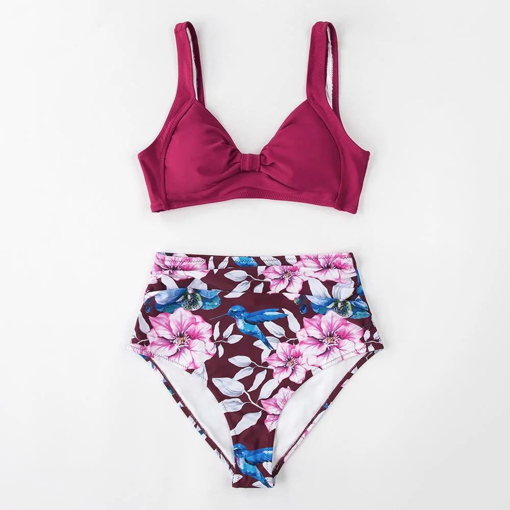 Maillot de bain fleuri 2 pièces – Image 3