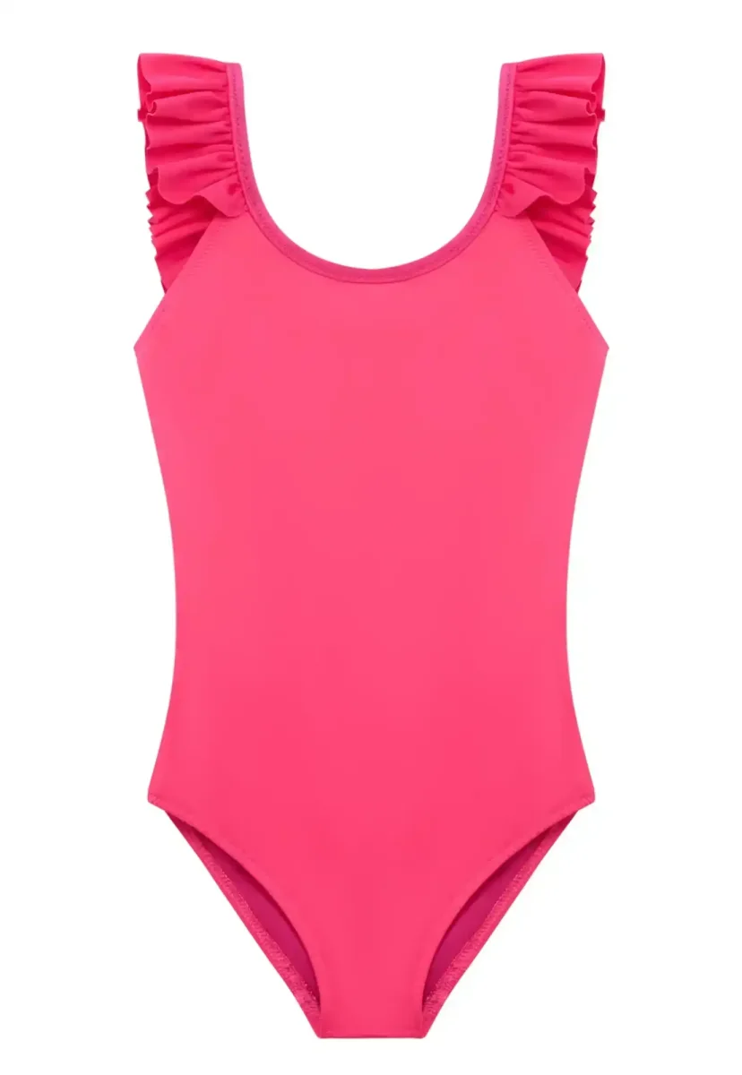 Maillot de bain une pièce fille à volants, UPF50+, rose flashy | BORA BORA 1P – Image 3