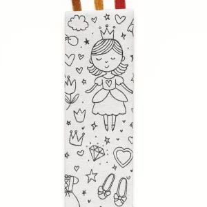 Marque-page enfants lavable et réutilisable en tissu à colorier princesses