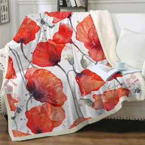 Plaid fleur coquelicot