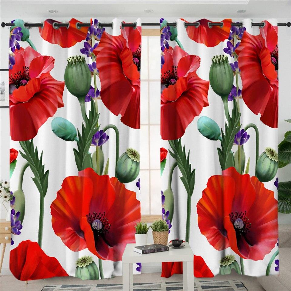 Rideau avec coquelicots – Image 3