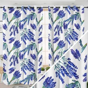 Rideau avec motif lavande