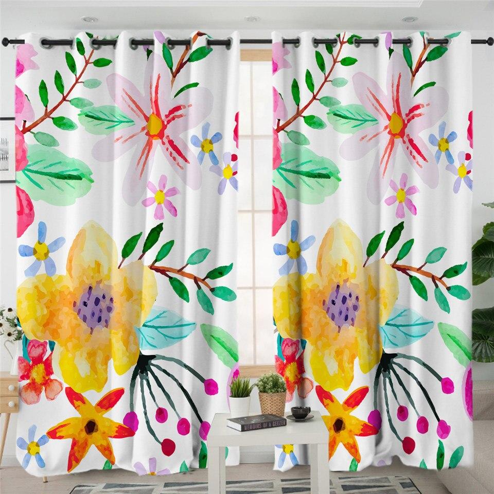 Rideau fleurs multicolores – Image 3