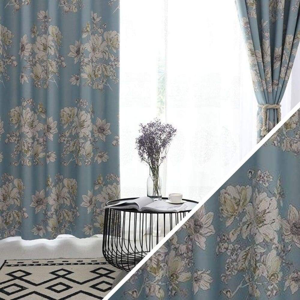 Rideaux bleu fleuri – Image 2