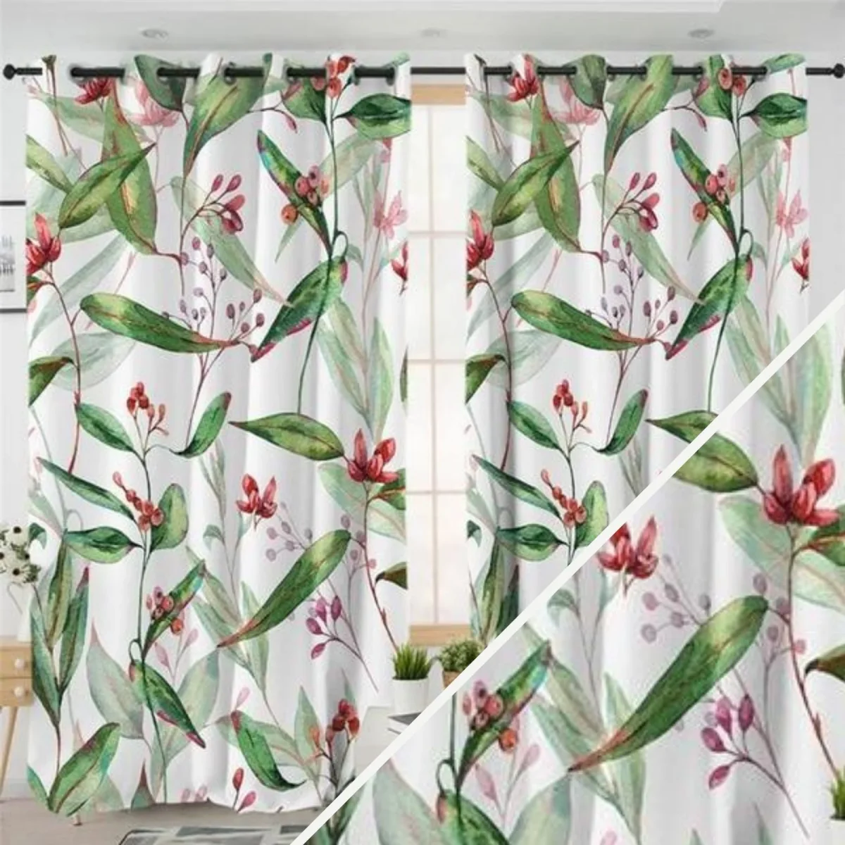 Rideaux fleuris chambre – Image 2