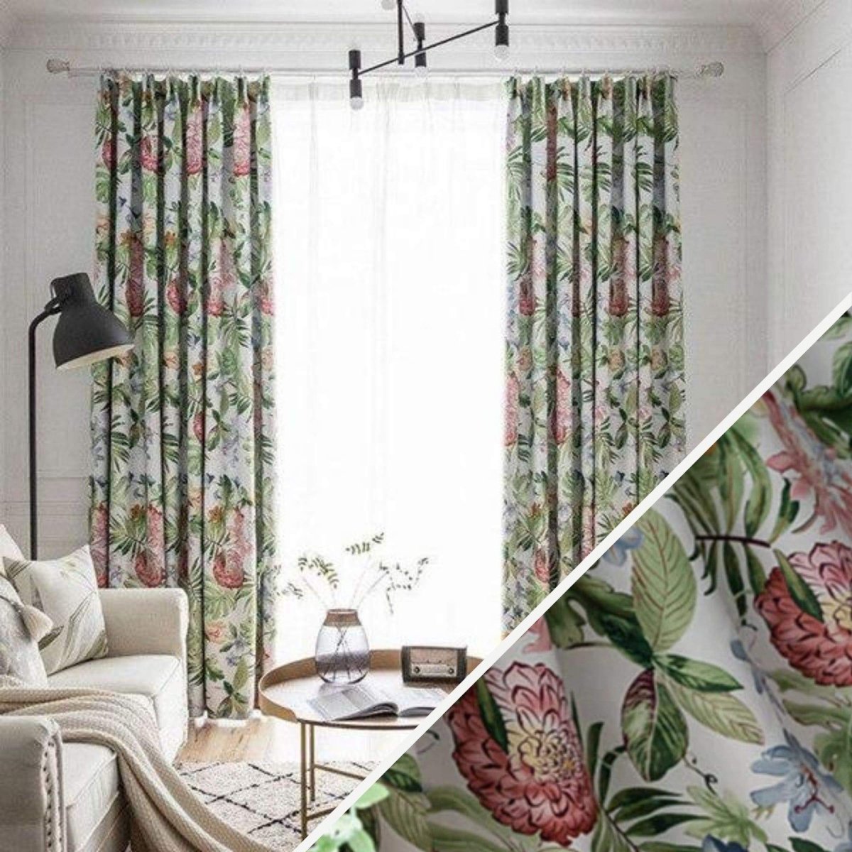 Rideaux fleuris pour salon