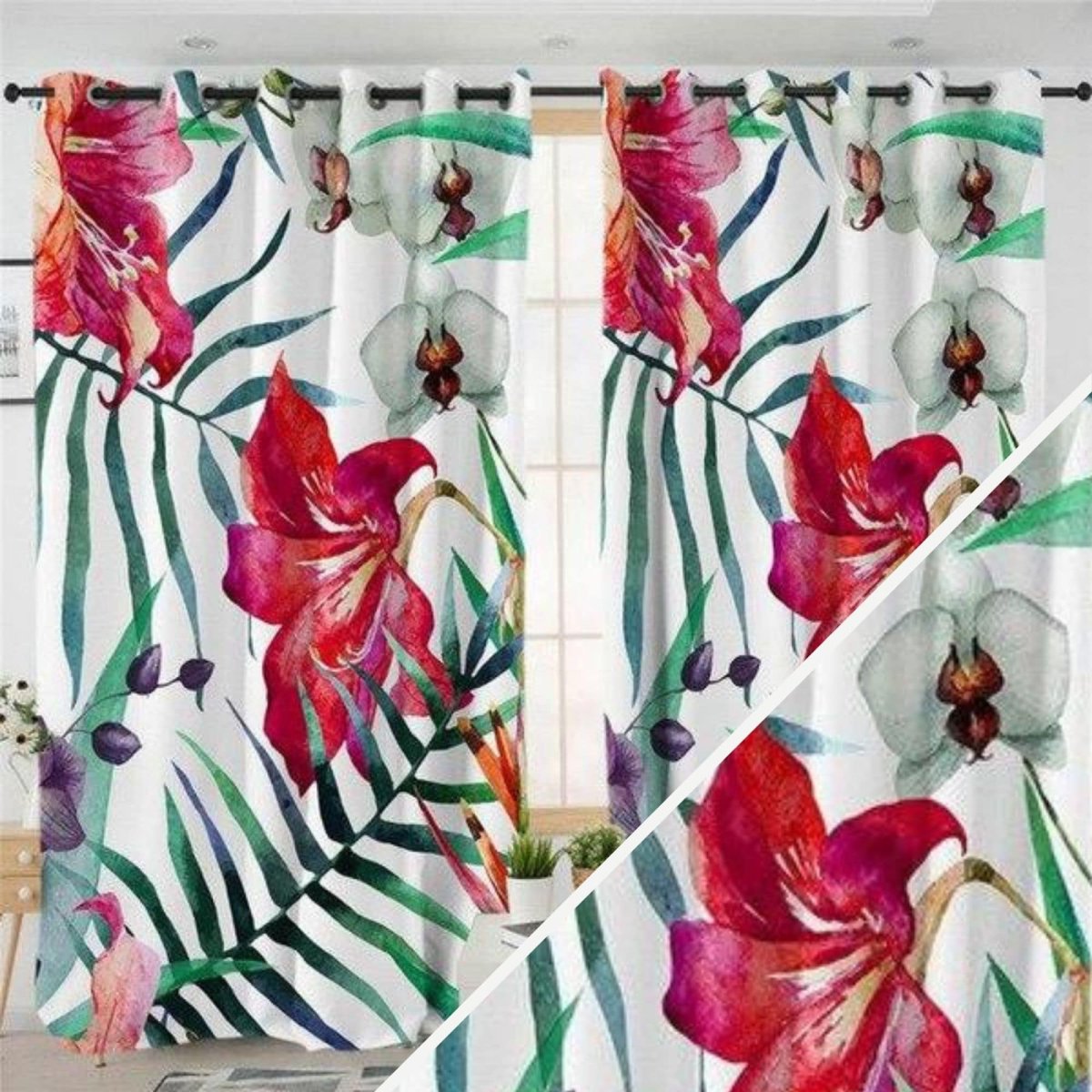 Rideaux fleurs exotiques – Image 2