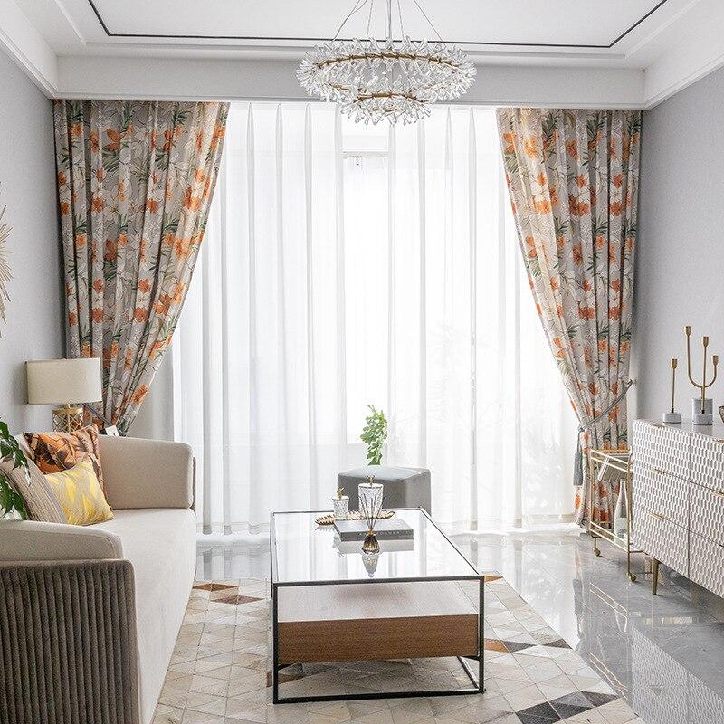 Rideaux fleurs orange – Image 3