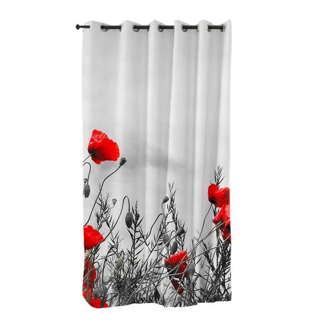 Rideaux gris coquelicots – Image 4