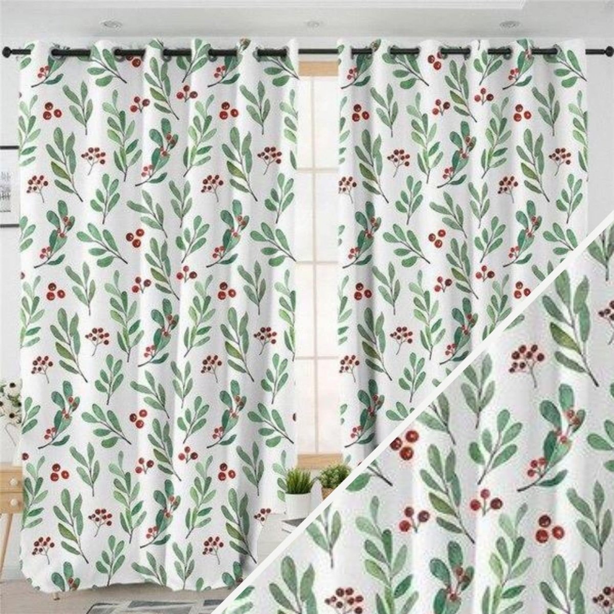 Rideaux imprimés fleurs – Image 2