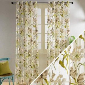 Rideaux voilage fleuri