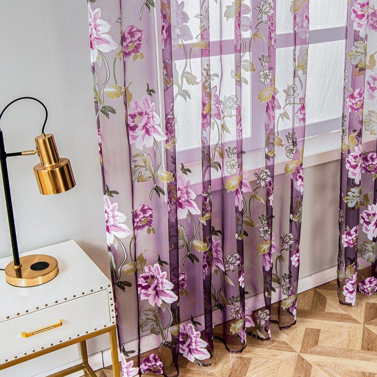 Rideaux voilage fleurs – Image 4