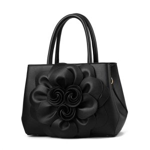 Sac à main avec fleur en relief