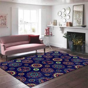 Tapis fleuri psychédélique