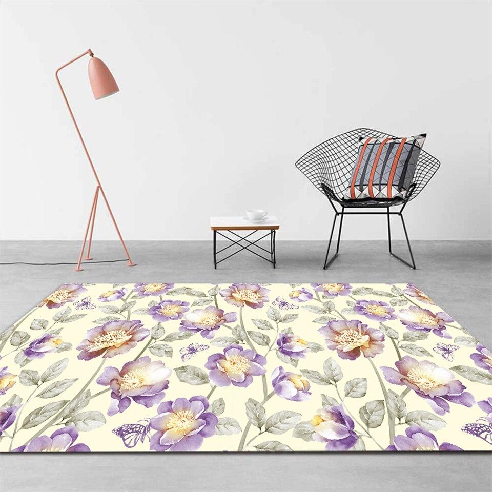 Tapis imprimé fleurs violettes – Image 4