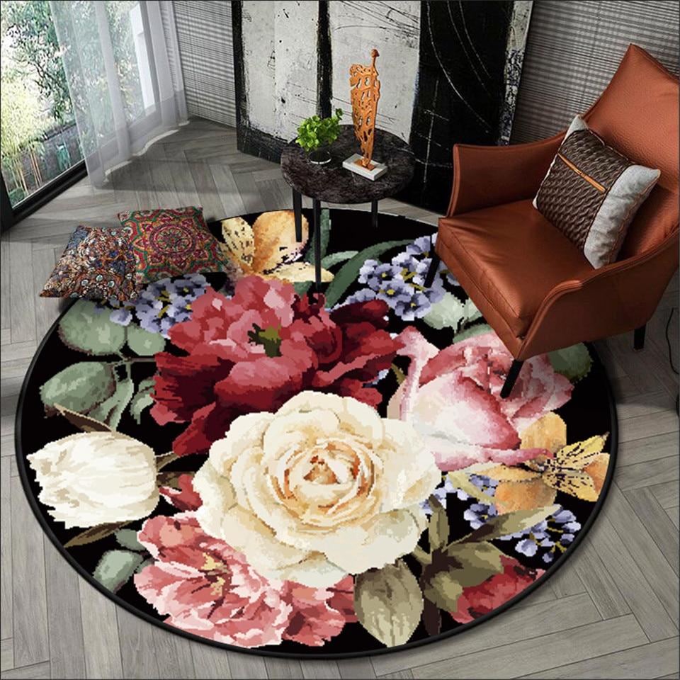 Tapis rond fleuri – Image 2