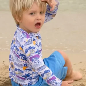 Tee-shirt garçon anti UV motifs grecs | PAROS T-SHIRT