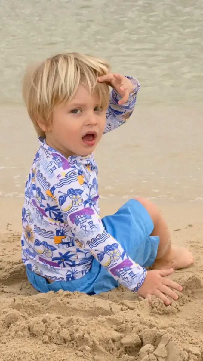 Tee-shirt garçon anti UV motifs grecs | PAROS T-SHIRT