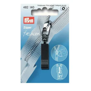 Tirette métallique noire pour zip fermeture éclair, ref 482140