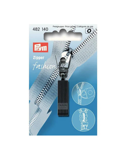 Tirette métallique noire pour zip fermeture éclair, ref 482140 – Image 2