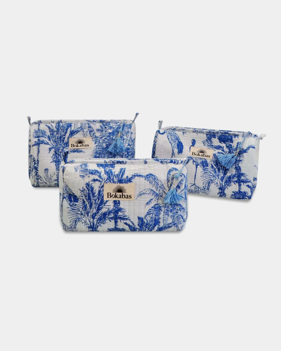 Trousse matelassée - JOUY Bleu