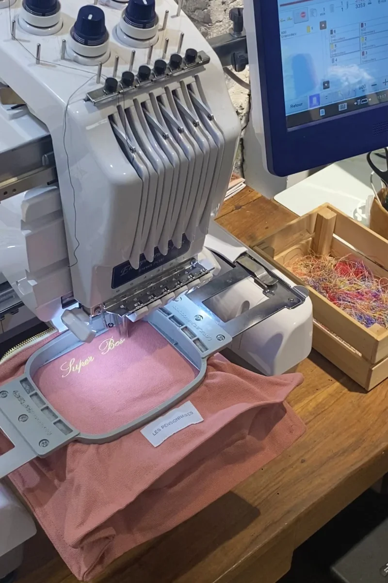 Trousse de toilette bois de rose en épaisse toile de coton bio – Image 4