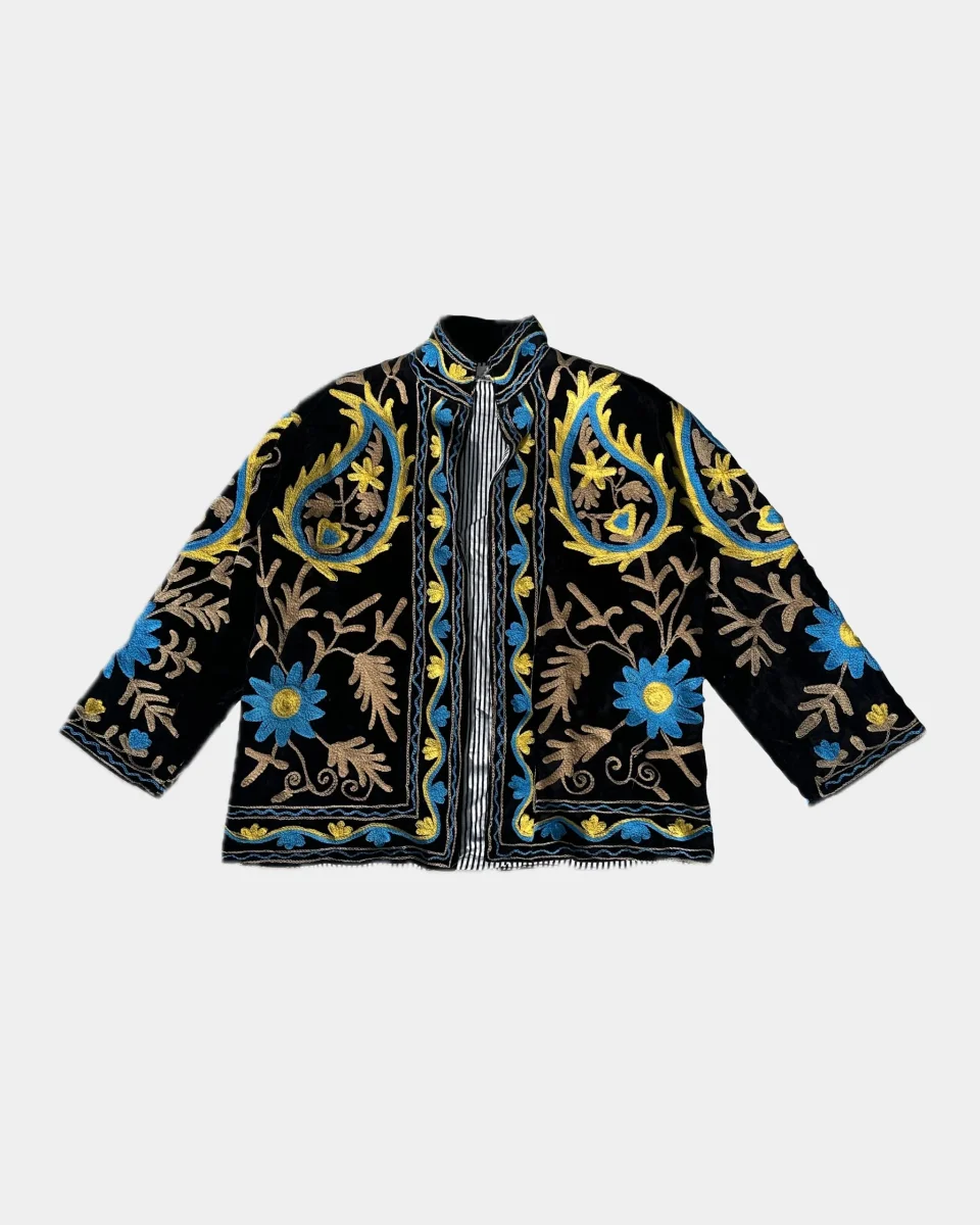 Veste en velours brodée - NOIRE – Image 2